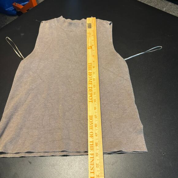 ee:some Ribbed Sleeveless Mock Turtleneck Sweater Women’s Size Small Tan - Picture 5 of 6